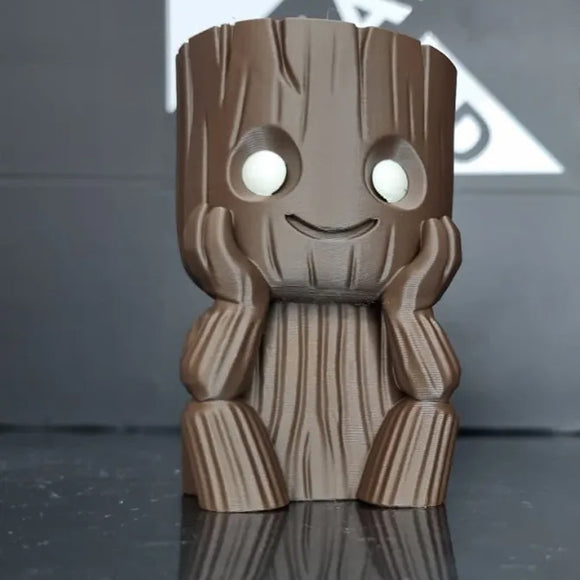 3D Printed Mini Succulent-Friendly Flower Pots, Brown