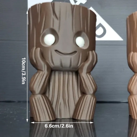 3D Printed Mini Succulent-Friendly Flower Pots, Brown