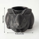 3D printed animal flower pots suitable for home and garden. Gray rabbit single piece.-2