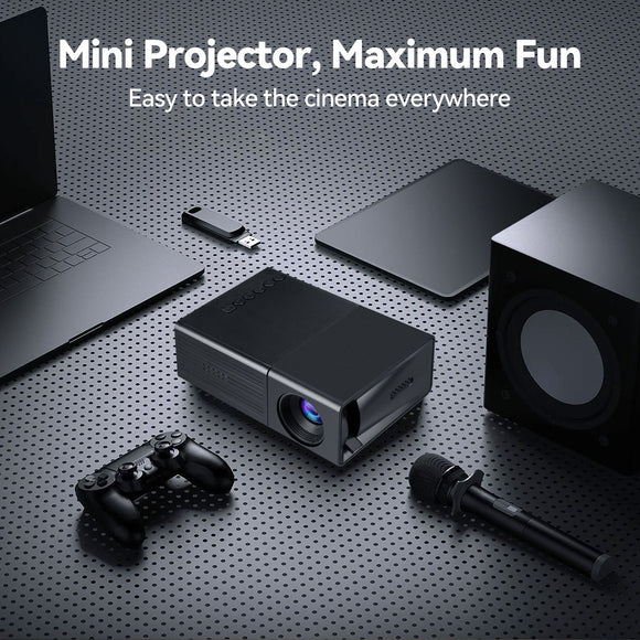 Black M3S 1080P Mini Projector AU Plug Includes Manual