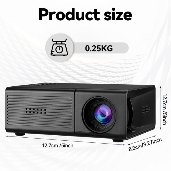 Black M3S 1080P Mini Projector AU Plug Includes Manual
