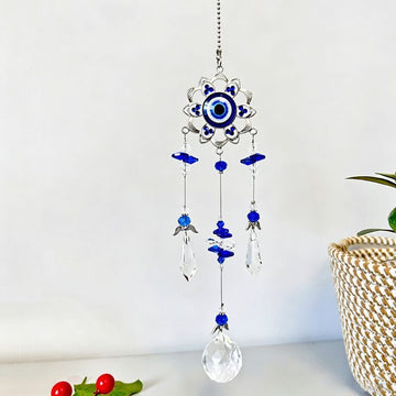 Blue Demon Eye Butterfly Crystal Pendant 3-Piece Set - 0