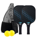 Blue Pickleball Set with 2 Paddles-2 Balls And Triangular Carry Bag-1
