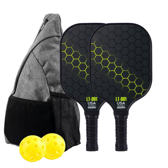 Blue Pickleball Set with 2 Paddles-2 Balls And Triangular Carry Bag