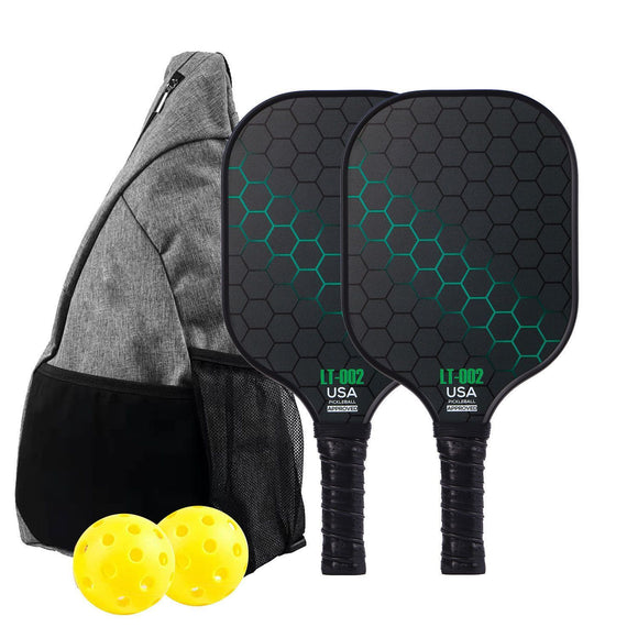Blue Pickleball Set with 2 Paddles-2 Balls And Triangular Carry Bag