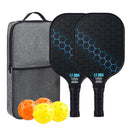 Blue Pickleball Set With 2 Paddles-4 Balls And Gray Carrying Bag-1
