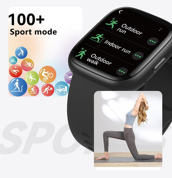 Green Unisex Health Monitoring Smart Watch with Call Function