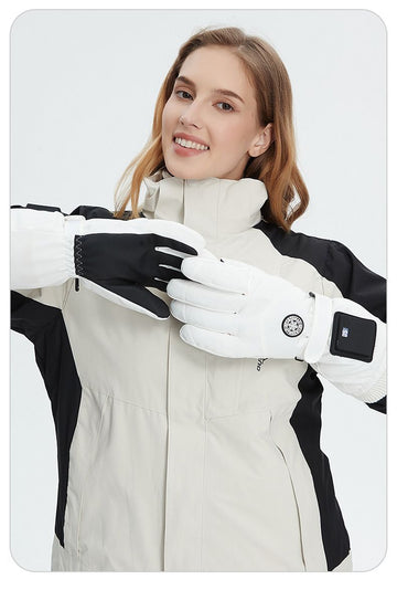 Outdoor Smart Heated Winter Gloves White - 0