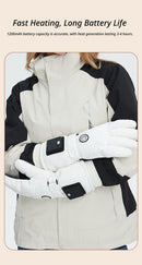 Outdoor Smart Heated Winter Gloves White-4