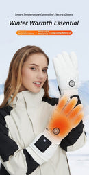 Outdoor Smart Heated Winter Gloves White-6