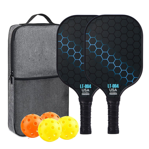 Purple Pickleball Set with 2 Paddles-2 Balls And Triangular Carry Bag