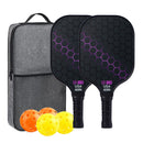 Purple Pickleball Set With 2 Paddles-4 Balls And Gray Carrying Bag-1