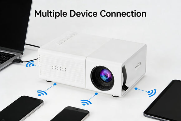 White M3S 1080P Mini Projector AU Plug Includes Manual