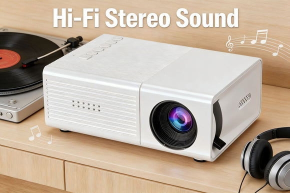 White M3S 1080P Mini Projector AU Plug Includes Manual