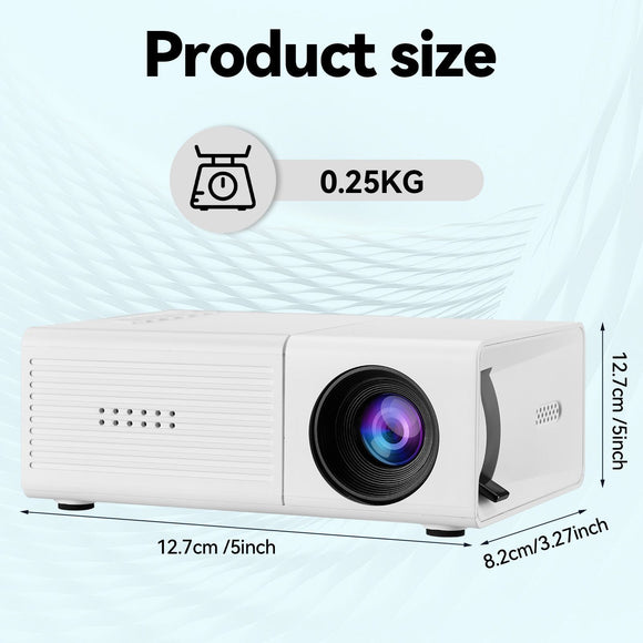 White M3S 1080P Mini Projector USB-Powered Version Includes Manual