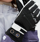 Winter Self-Heating Windproof Touchscreen Gloves-White Black-1