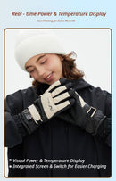 Winter Self-Heating Windproof Touchscreen Gloves-White Black-5