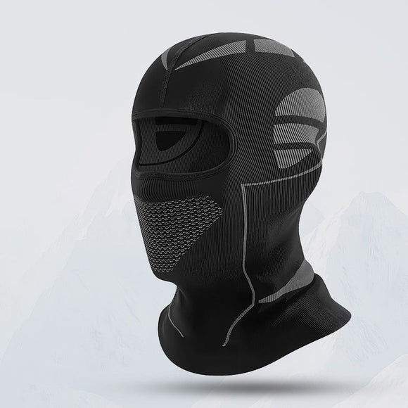 Black and Grey Unisex Windproof Ski Balaclava, Thermal Neck Gaiter & Motorcycle Face Mask