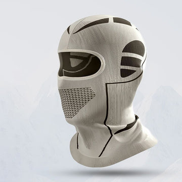 White and Grey Unisex Windproof Ski Balaclava, Thermal Neck Gaiter & Motorcycle Face Mask