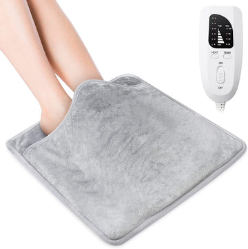 Electric Foot Warmer Mat, Dark Grey Double-Sided Heating Foot Blanket with 6 Temperature Settings and Even Heating - 0