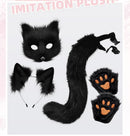 Furry Fox Costume Set for Cosplay - Black and White-2