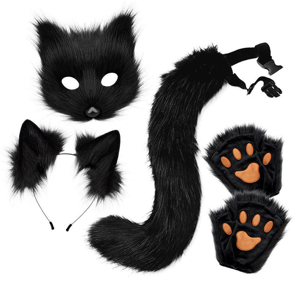 Furry Fox Costume Set for Cosplay - Black