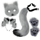 Furry Fox Costume Set for Cosplay - Grey and Black-1