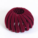 Women's Quick Updo Hair Clutch Clip Velvet Bun Accessory for High Ponytail Wine Red 1pc Xmas Gift-1