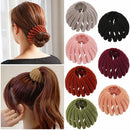 Women's Quick Updo Hair Clutch Clip Velvet Bun Accessory for High Ponytail Wine Red 1pc Xmas Gift-5