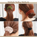 Pink Velvet Bun Cage Clip Fast Hair Updo Tool for Thick Hair Women's Styling Accessory 1pc Party-6