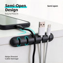 7‑Hole White Cable Management Clips 3Pcs Desktop Wire Fixer Data Charging Cord Organizer, Space‑Saving Desk Accessory Christmas Present For Colleague-8