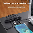 Black 5‑Hole Cable Holder Clips 3Pcs Desktop Data Charging Cord Management Fixer, Tidy Desk Storage Organizer Practical Xmas Gift For Home User-3