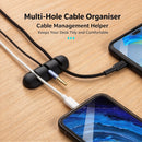 Black 5‑Hole Cable Holder Clips 3Pcs Desktop Data Charging Cord Management Fixer, Tidy Desk Storage Organizer Practical Xmas Gift For Home User-6