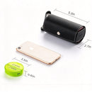 Brown Round PU Leather Pill Box Portable Medicine Organizer Large Medication Storage Case, Ideal Christmas Gift for Travel Home Use-3