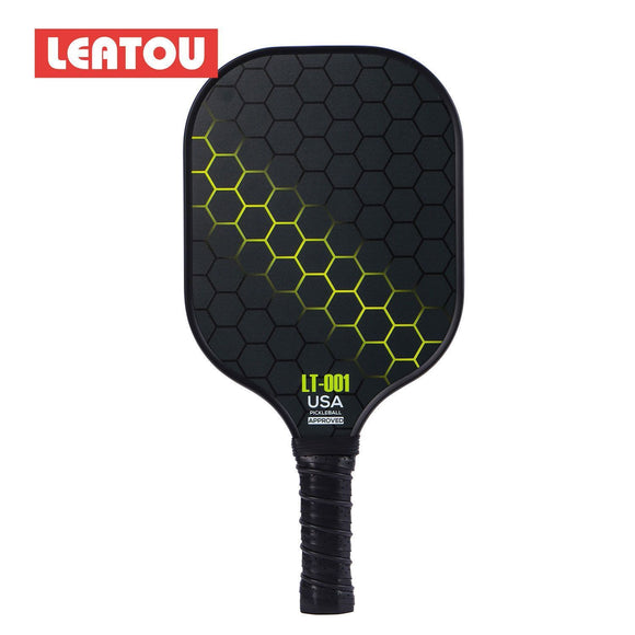 Yellow Pickleball Set With 2 Paddles-4 Balls And Gray Carrying Bag
