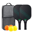 Yellow Pickleball Set With 2 Paddles-4 Balls And Gray Carrying Bag-7
