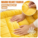 Winter Thick Fleece Seat & Back Cushion Set - 90cm Sofa Office Chair Warmer (BROWN)-2