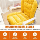 Winter Thick Fleece Seat & Back Cushion Set - 90cm Sofa Office Chair Warmer (BROWN)-4