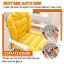 Winter Thick Fleece Seat & Back Cushion Set - 90cm Sofa Office Chair Warmer (BROWN)-5