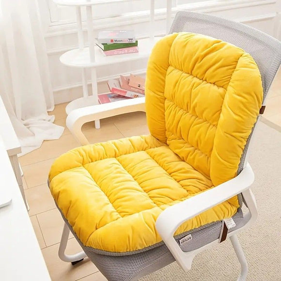 Winter Thick Fleece Seat & Back Cushion Set - 90cm Sofa Office Chair Warmer (PINK)