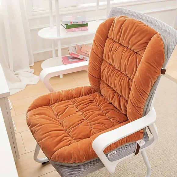 Winter Thick Fleece Seat & Back Cushion Set - 90cm Sofa Office Chair Warmer （wine red）