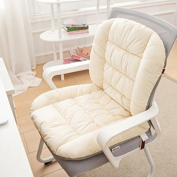Winter Thick Fleece Seat & Back Cushion Set - 90cm Sofa Office Chair Warmer （dark green）