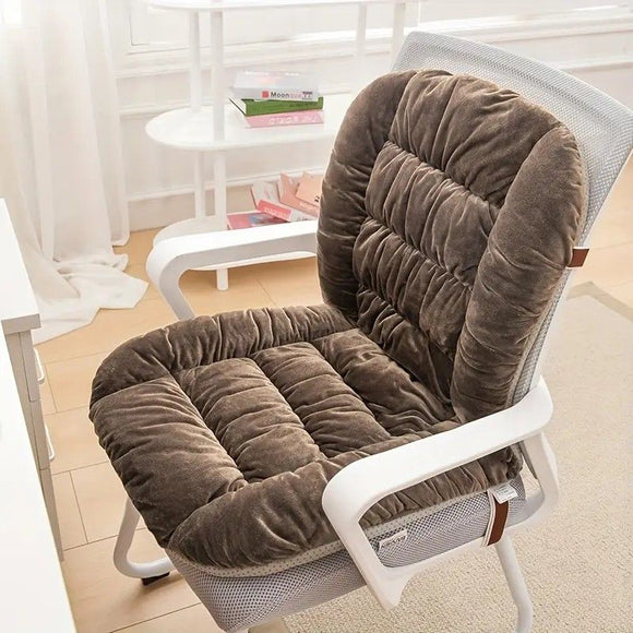 Winter Thick Fleece Seat & Back Cushion Set - 90cm Sofa Office Chair Warmer （dark green）