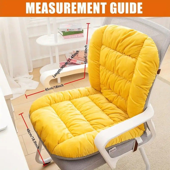 Winter Thick Fleece Seat & Back Cushion Set - 90cm Sofa Office Chair Warmer （aqua）