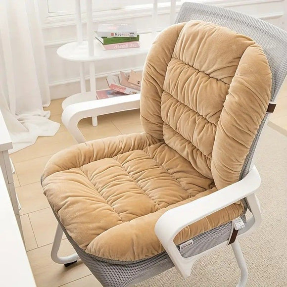 Winter Thick Fleece Seat & Back Cushion Set - 90cm Sofa Office Chair Warmer （aqua）