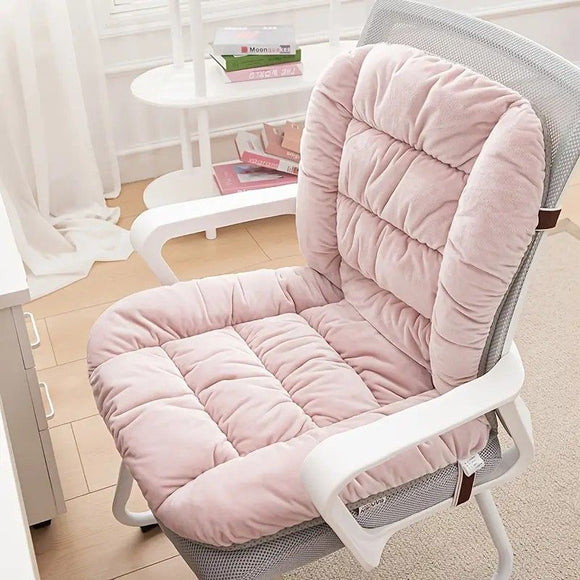 Winter Thick Fleece Seat & Back Cushion Set - 90cm Sofa Office Chair Warmer （aqua）