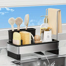 No Drill 360° Rotating Drain Sponge Holder with Tray Kitchen Sink Organizer AU(BLACK)-1