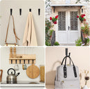 5 Large Size Heavy Duty Wall Hooks, Coat Hooks for Hanging Pans, Backpacks, Coats, Garage Items (Black)-5