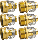 Hose Repair Connectors with Claps, 5/8" Aluminum Garden Hose Repair Kit, Female and Male Hose Connectors & Fitting with Stainless Steel Clamp, 3 pack-1