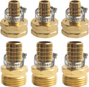 Hose Repair Connectors with Claps, 5/8" Aluminum Garden Hose Repair Kit, Female and Male Hose Connectors & Fitting with Stainless Steel Clamp, 3 pack-3